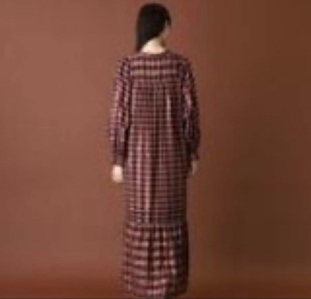 Sara mallika /サラマリカコットンチェックシャーリングドレス　S