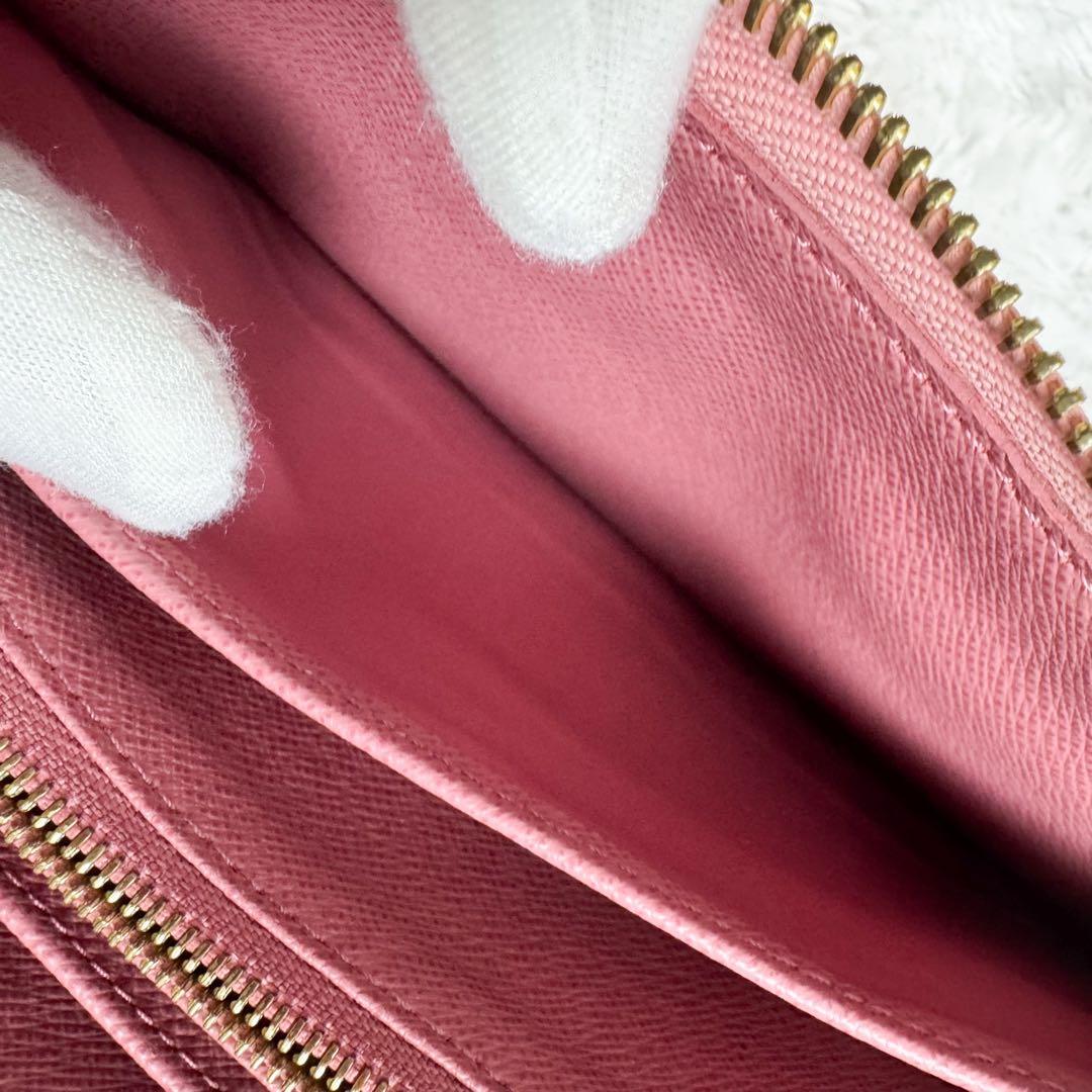 ルイヴィトン ジッピーウォレット モノグラム デニム ジャガード ピンク
