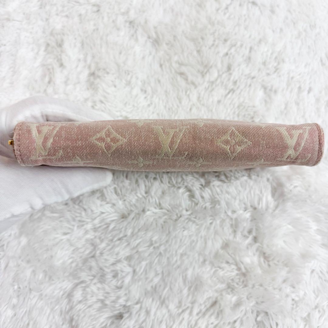 ルイヴィトン ジッピーウォレット モノグラム デニム ジャガード ピンク