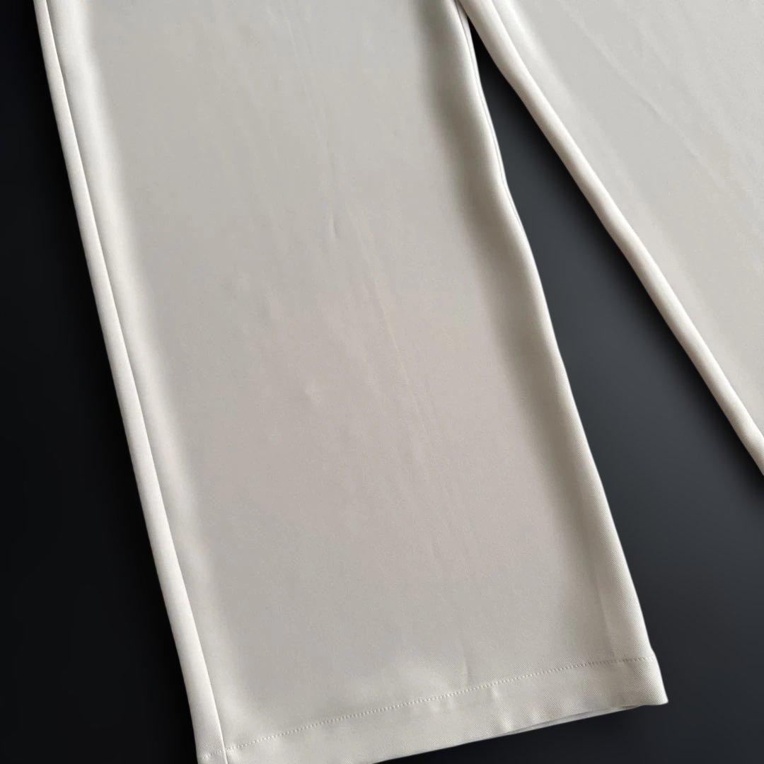 BEARDSLEY ビアズリー ウエストリブ パンツ オフホワイト ワイドパンツ