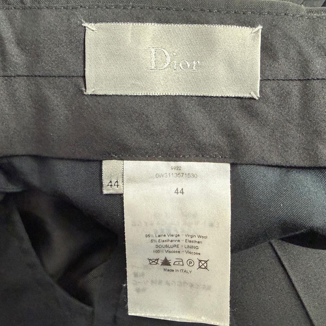J6053 美品 ディオールオム ストレッチスラックス ブラック 44