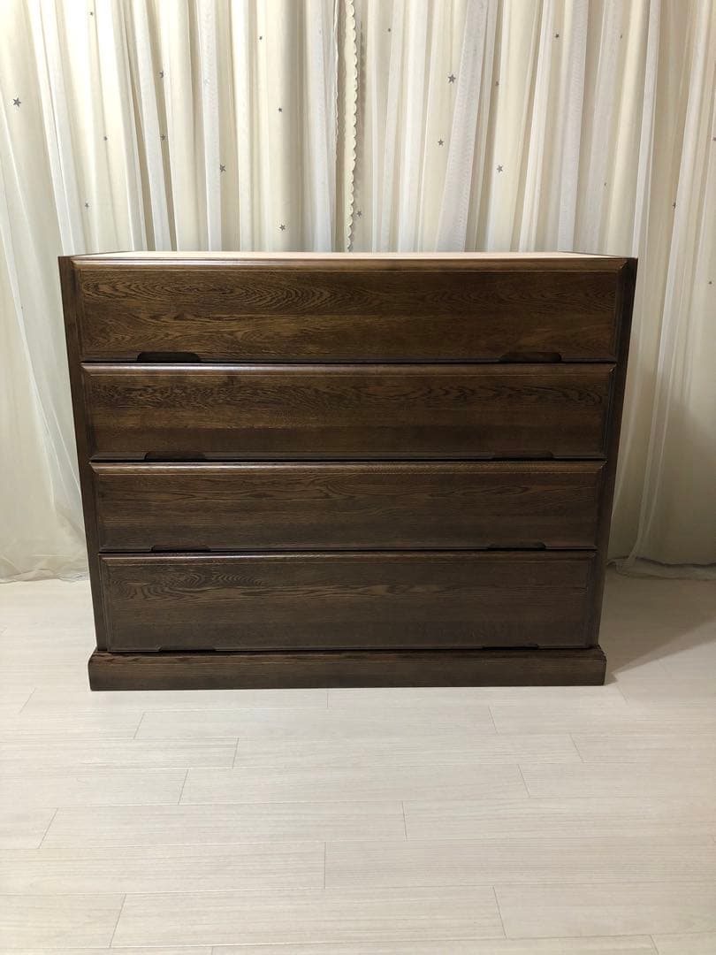 起立木工　ポーラ　ナラ天然木高品質7段チェスト