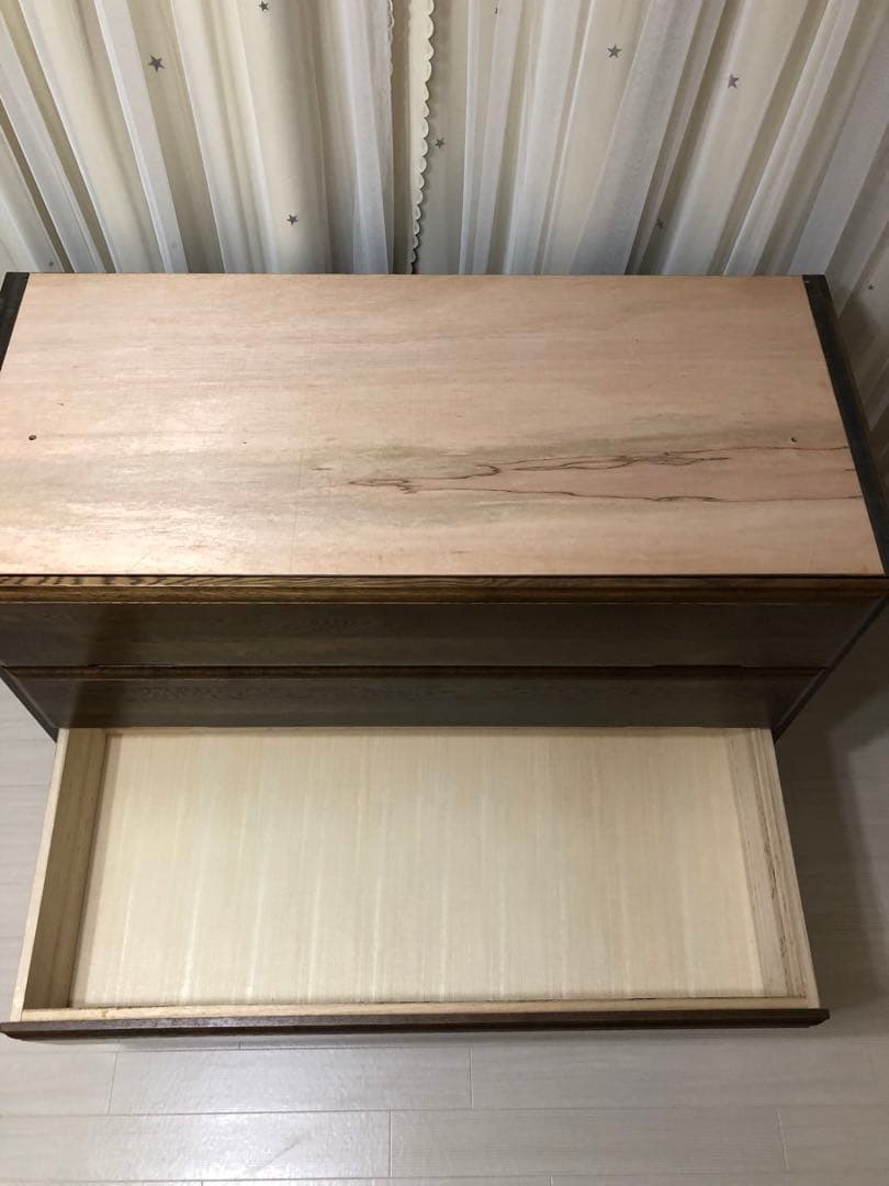 起立木工　ポーラ　ナラ天然木高品質7段チェスト