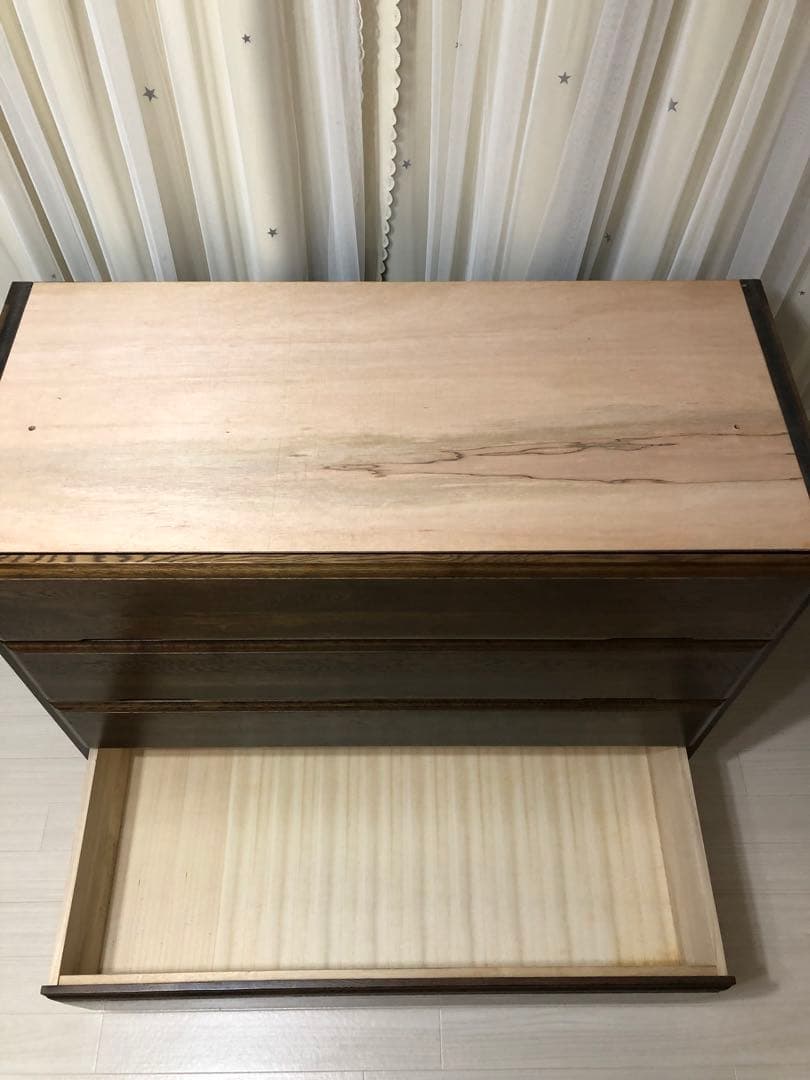 起立木工　ポーラ　ナラ天然木高品質7段チェスト