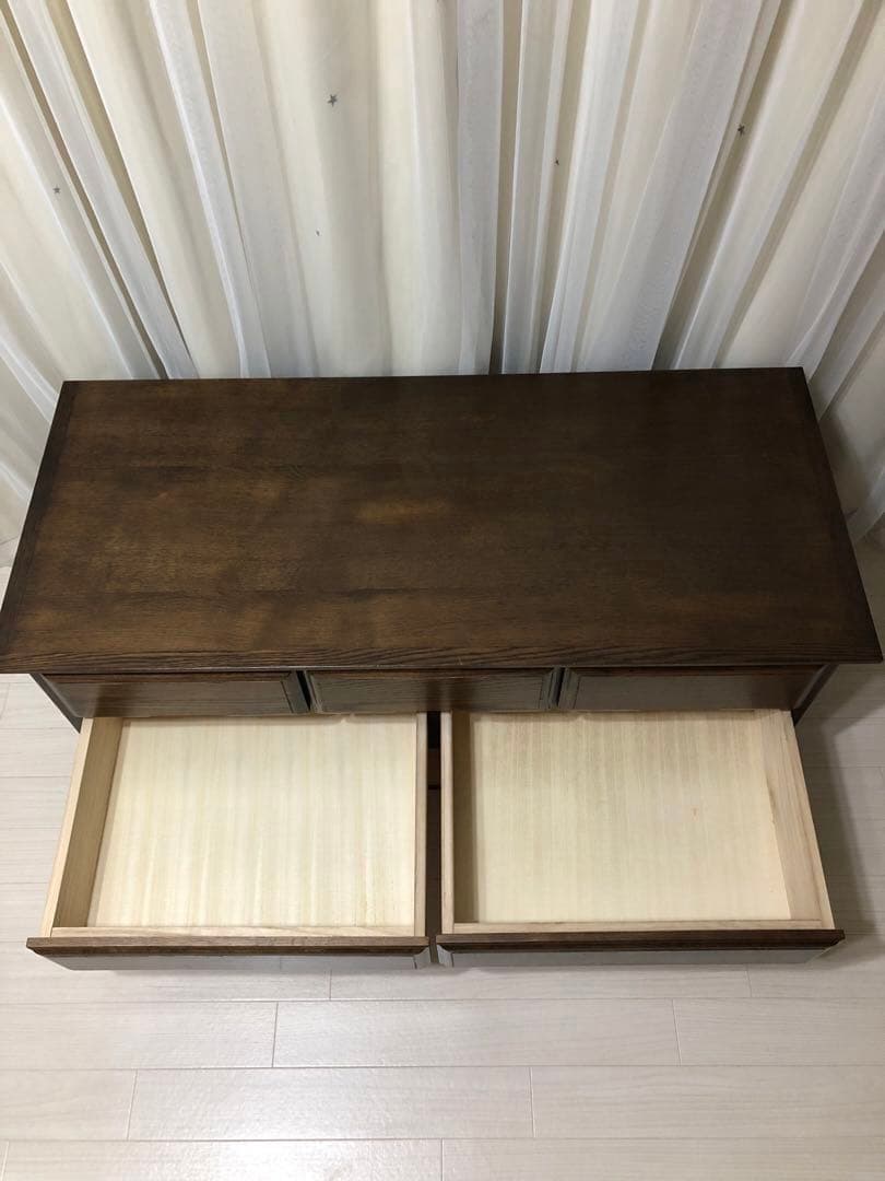 起立木工　ポーラ　ナラ天然木高品質7段チェスト