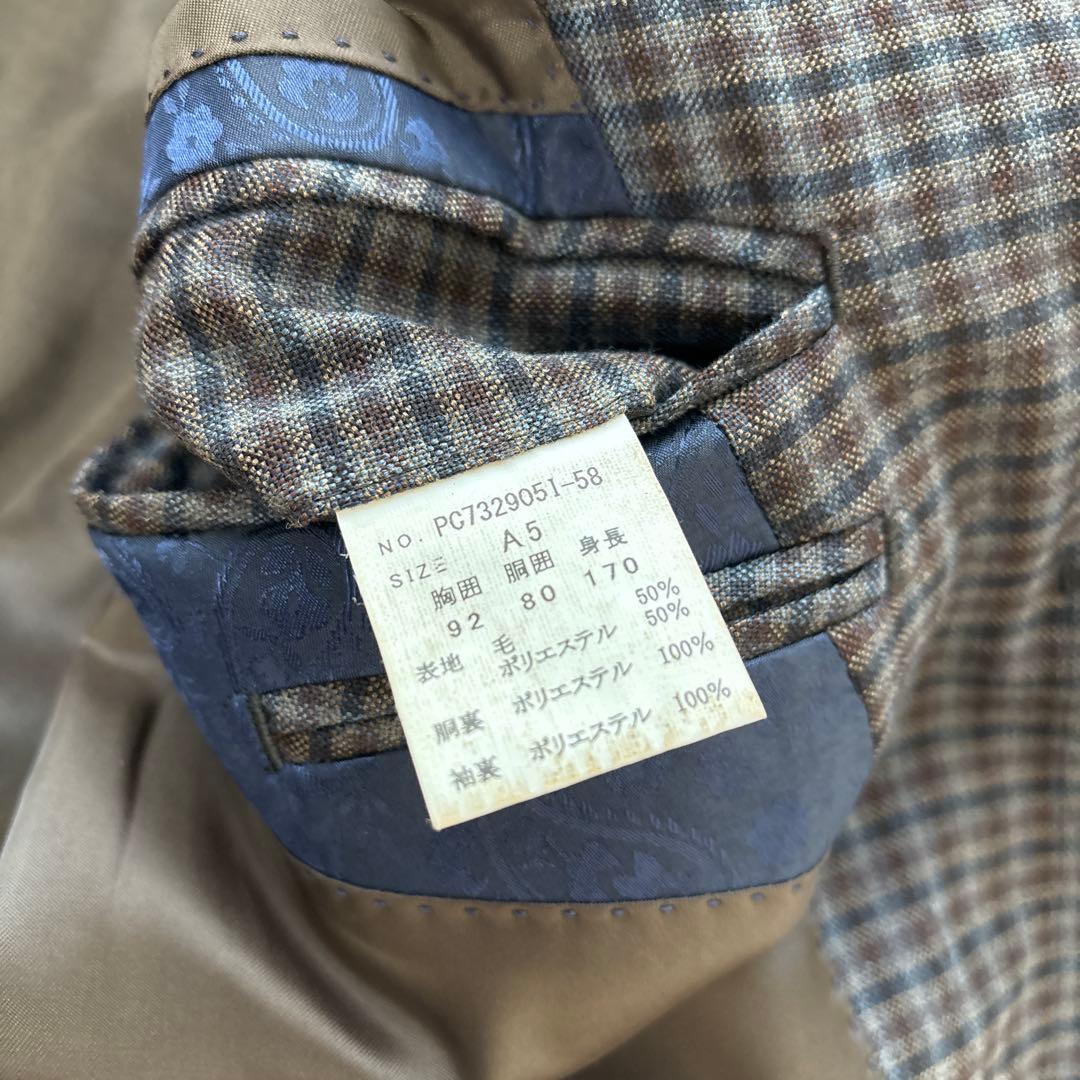 未使用級★ Perfect Suit Factoryセットアップ　チェック　茶色
