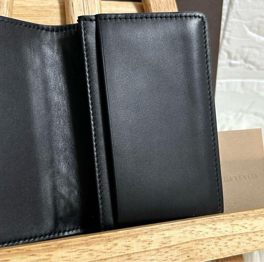 ボッテガヴェネタ イントレチャート 名刺入れ カードケース ブラック レザー