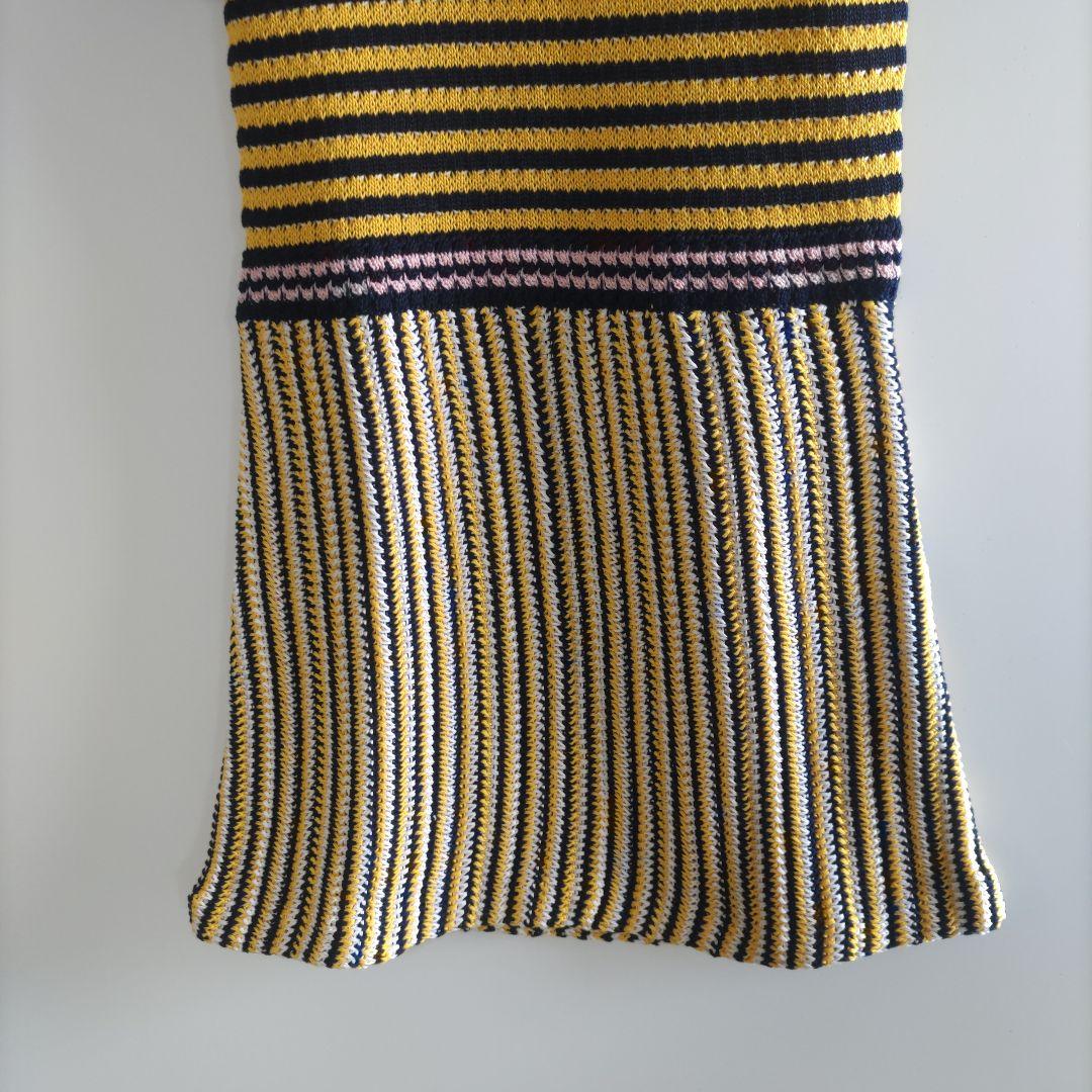 MIU MIU 　ミュウミュウ　ニットワンピース　半袖　ボーダー　ストライプ