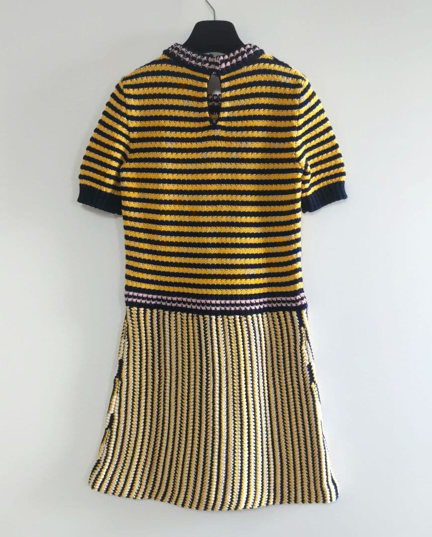 MIU MIU 　ミュウミュウ　ニットワンピース　半袖　ボーダー　ストライプ