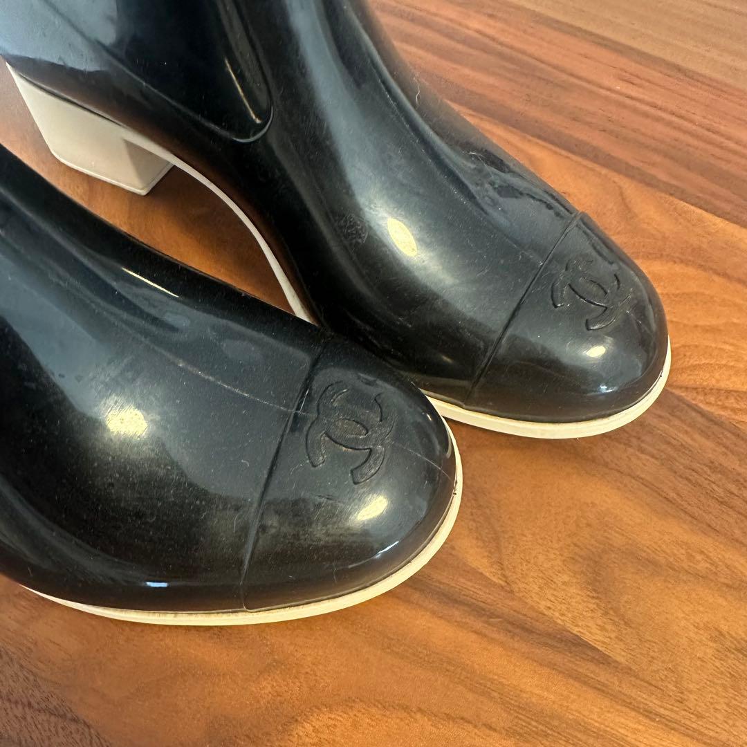 セール！CHANEL シャネル カメリアレインブーツ 長靴 36 レインシューズ