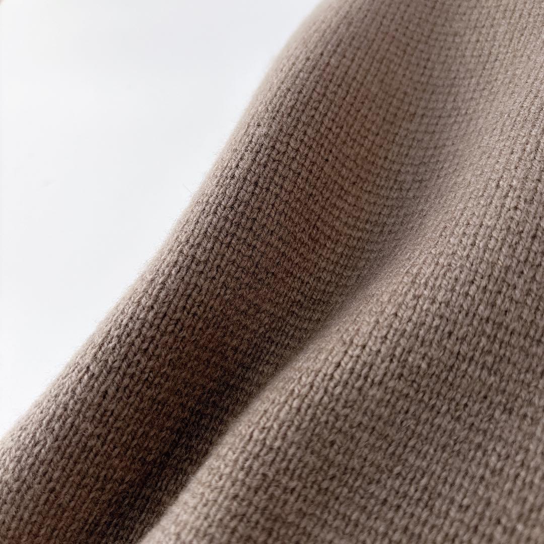 美品⁑ドゥロワー　9Gウールカシミヤ ミラノ編み Vネックニットジレ　ブラウン