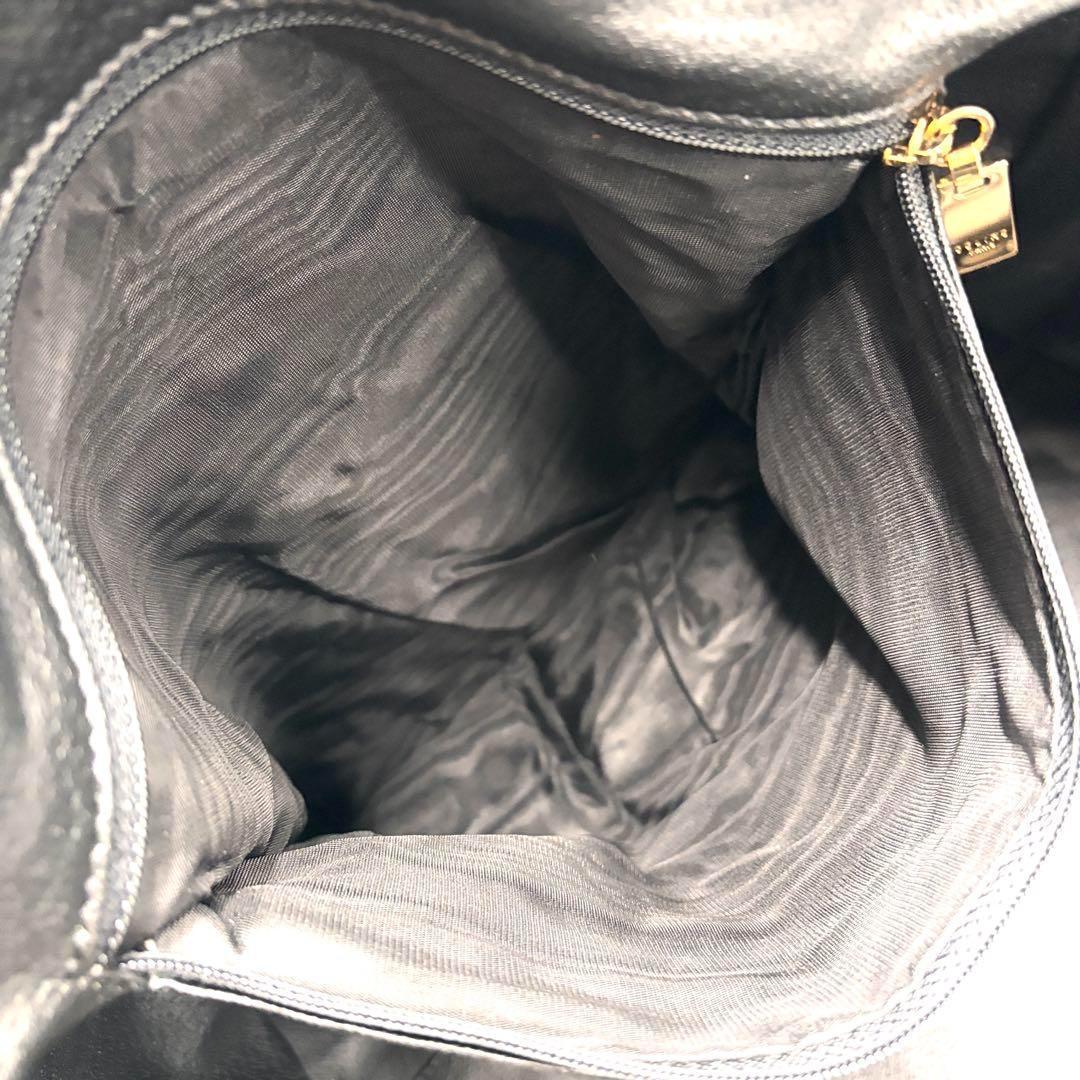 【美品】セリーヌ ボストンバッグ 黒マカダム トリオンフ 大容量 黒 ブラウン