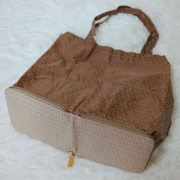 FENDI ズッカ柄 エコバッグ ナイロン ブラウン