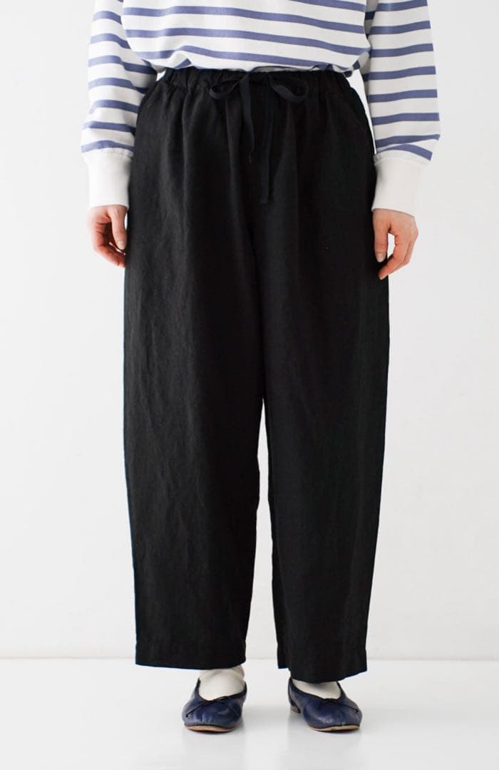 ぐりとぐら様⭐︎ ネストローブnest Robeブラックリネンイージーパンツ