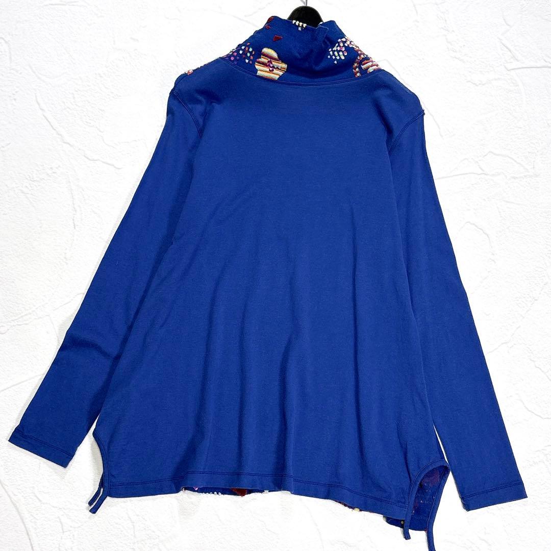 キューブキューブ　センソユニコ　変形　カットソー　ジャガード　ハイネック　日本製