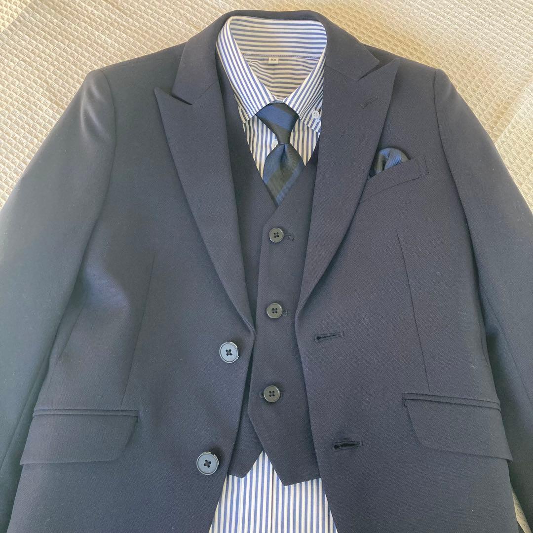 ※のりぞ〜様※ フォーマル5点ワンダーファクトリー スーツ150キッズ ネイビー