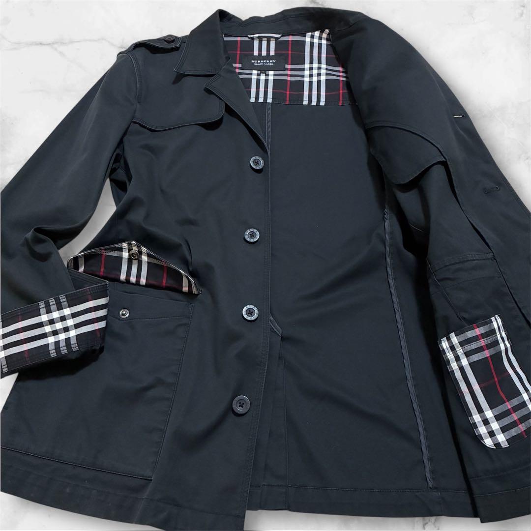 極美品✨バーバリーブラックレーベル ミリタリー コットン ジャケット L 黒