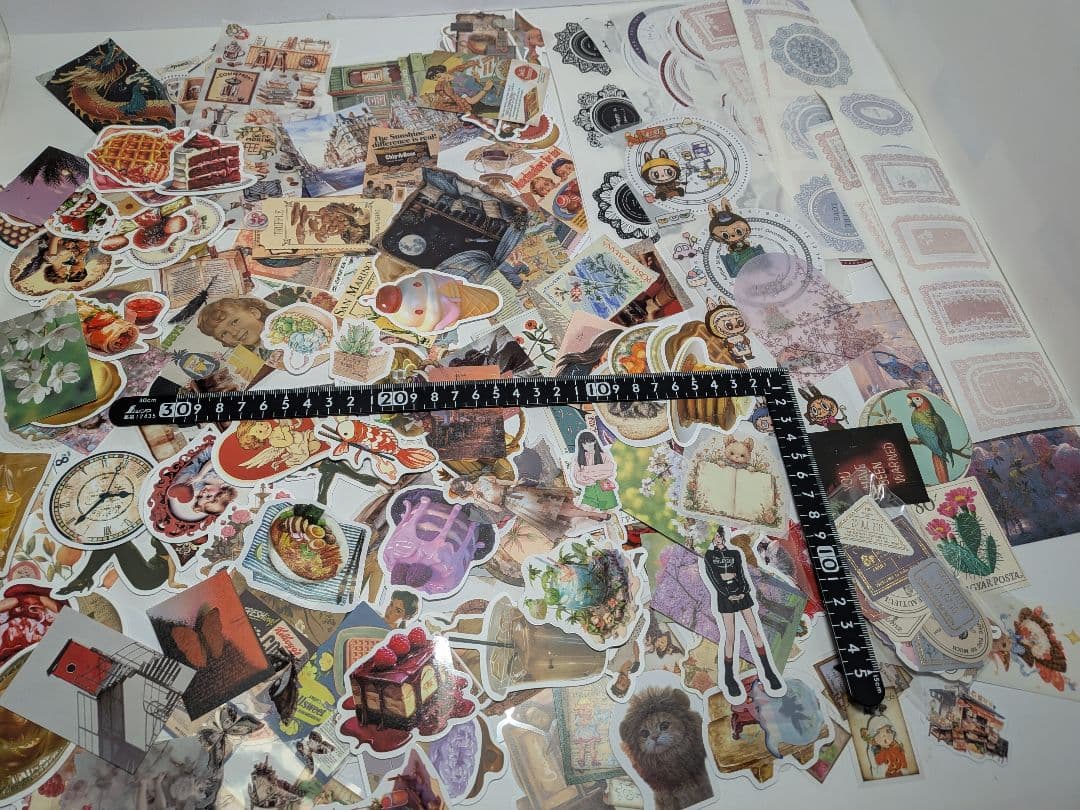 ⑤コラージュ　シール　紙もの　シーリング