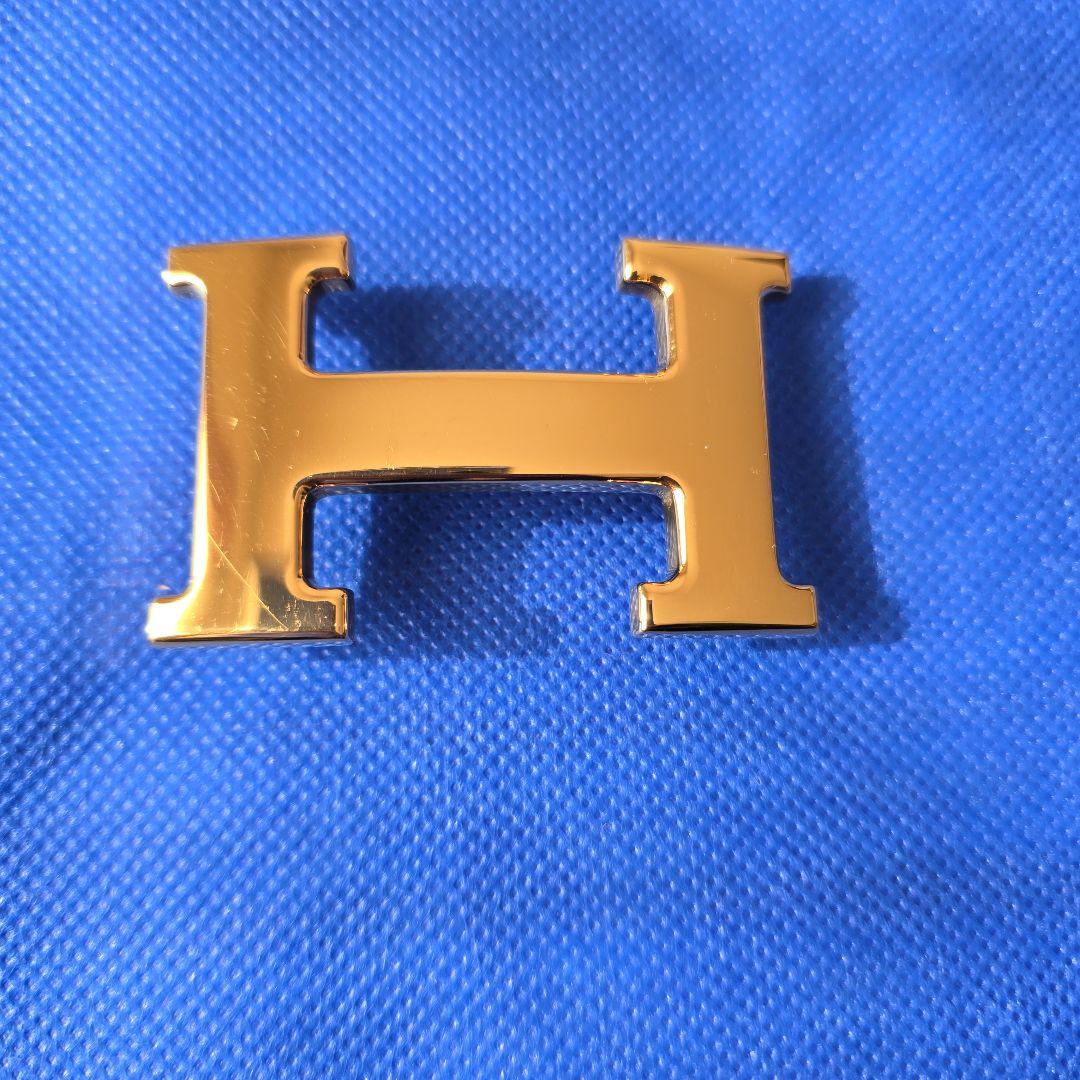 HERMÈS Hベルト ボックスカーフ 黒×キャメル