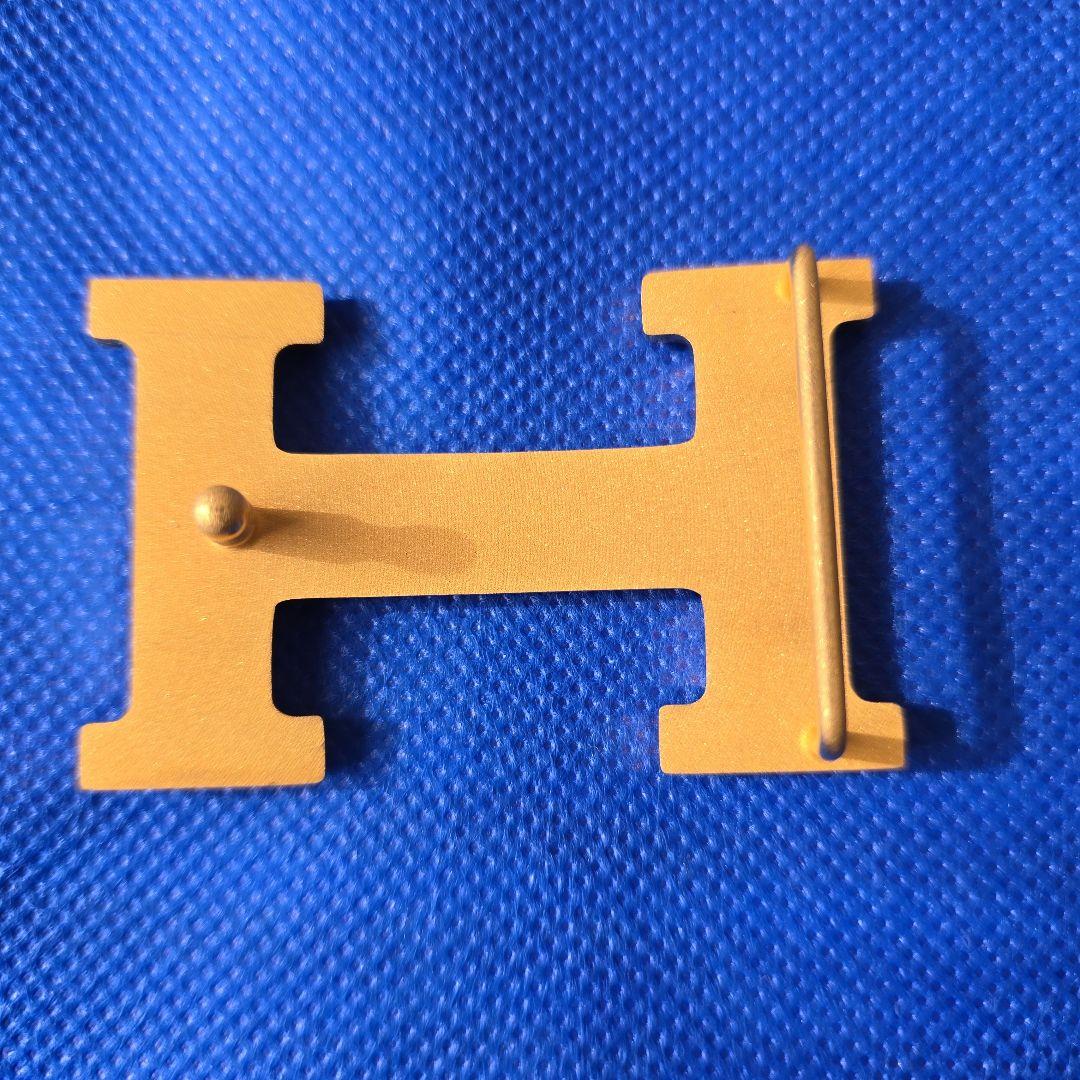 HERMÈS Hベルト ボックスカーフ 黒×キャメル