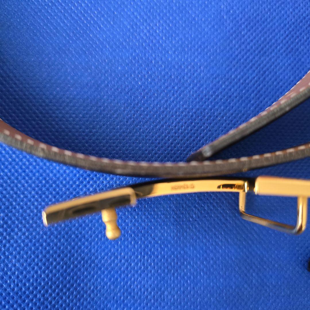 HERMÈS Hベルト ボックスカーフ 黒×キャメル