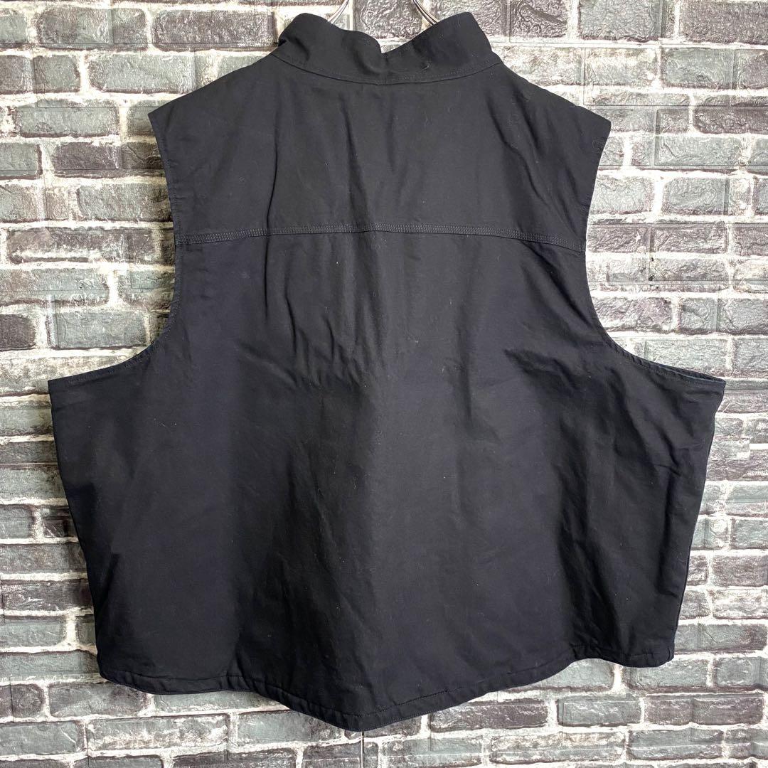 カーハート☆ダックベスト 裏ボア ブラック 黒 ビッグシルエット 古着 gw8