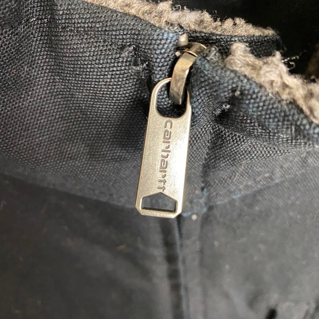 カーハート☆ダックベスト 裏ボア ブラック 黒 ビッグシルエット 古着 gw8