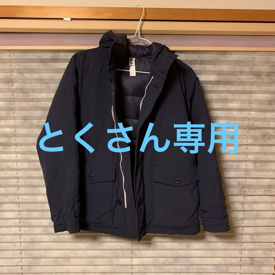 MHL. フード付きネイビーダウンジャケット M