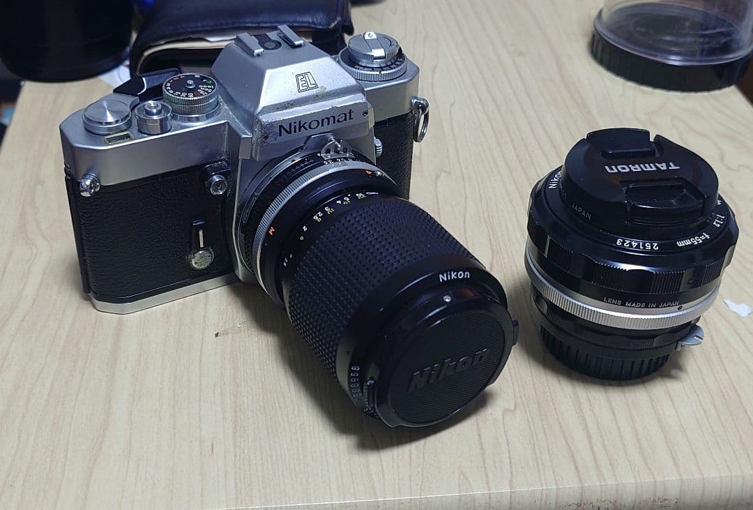 フィルムカメラ Nikon Nikomat EL+55mm f1.2+35-105mm