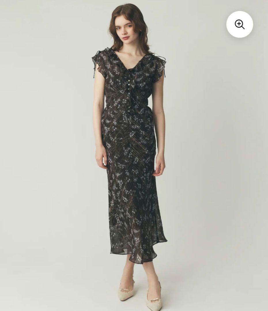 ME COUTURE ブーケドゥボヌールドレス　ブラウン