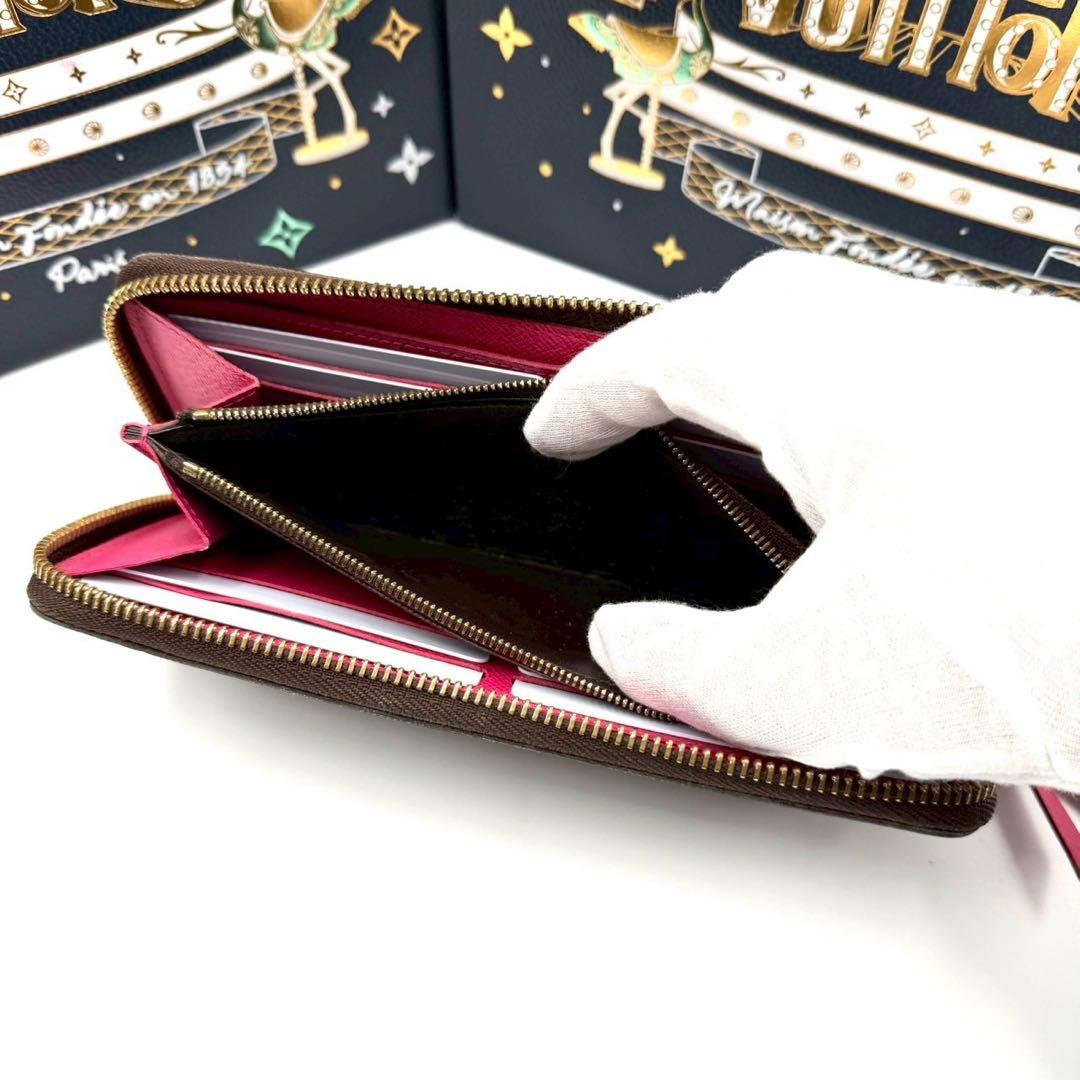 ルイヴィトン ポルトフォイユ クレマンス フューシャ ラウンドファスナー ピンク