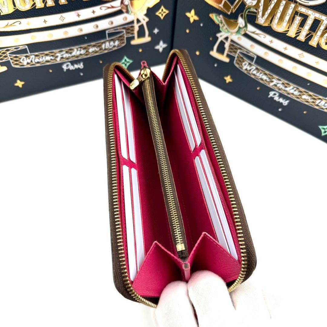ルイヴィトン ポルトフォイユ クレマンス フューシャ ラウンドファスナー ピンク