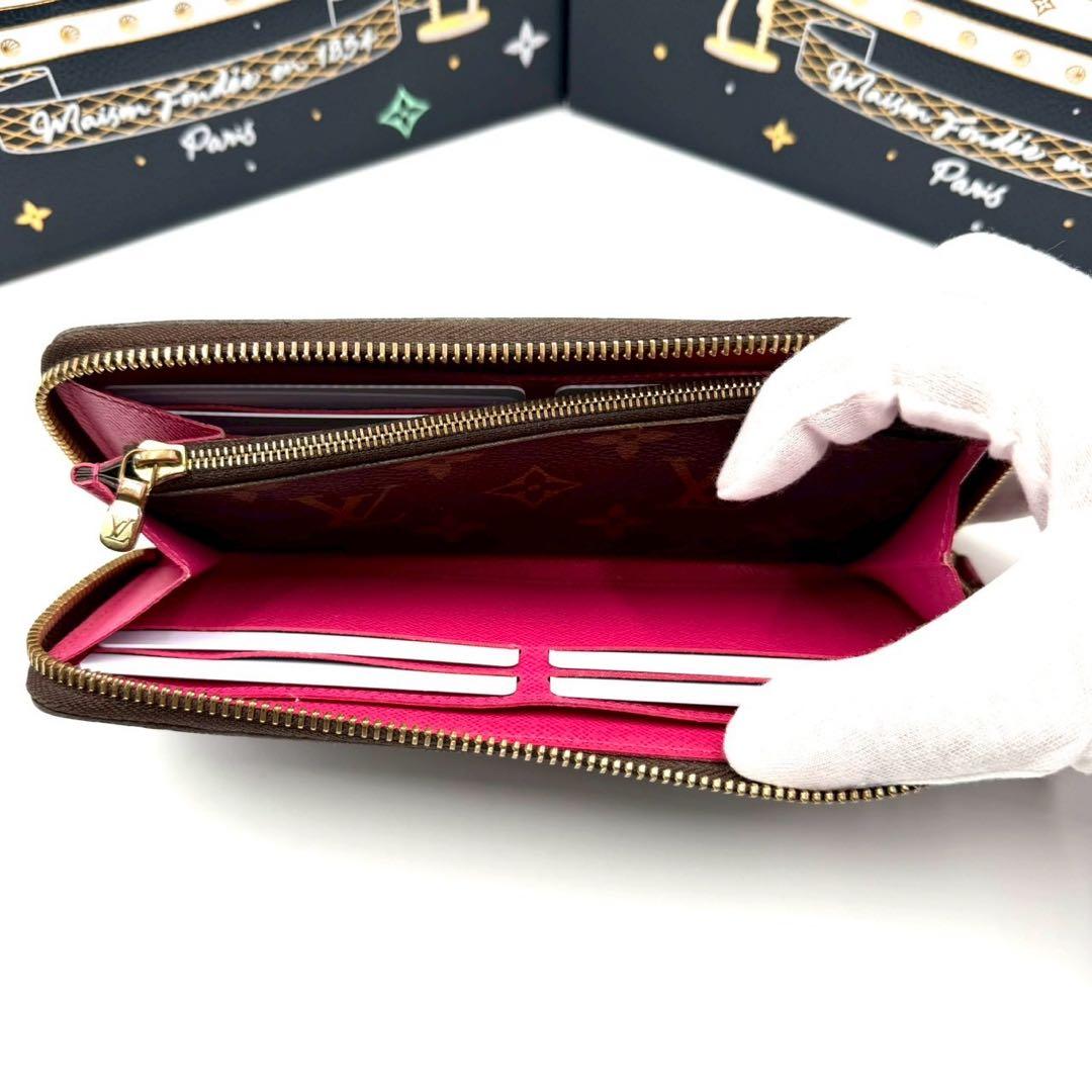 ルイヴィトン ポルトフォイユ クレマンス フューシャ ラウンドファスナー ピンク