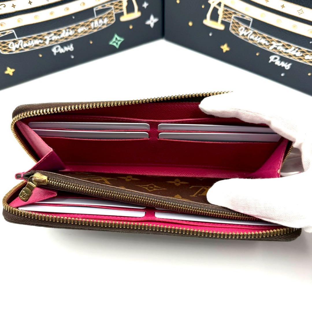 ルイヴィトン ポルトフォイユ クレマンス フューシャ ラウンドファスナー ピンク