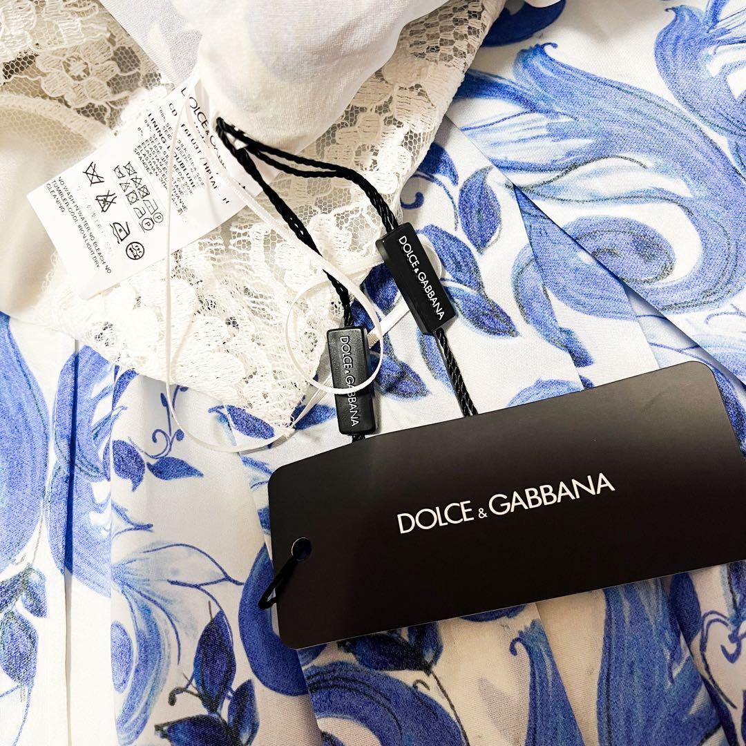 タグ付 近年 ドルチェ&ガッパーナ マジョリカ ワンピース ブルー シルク40