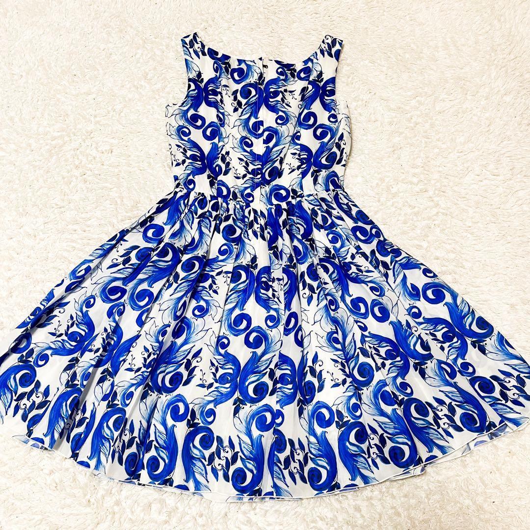 タグ付 近年 ドルチェ&ガッパーナ マジョリカ ワンピース ブルー シルク40
