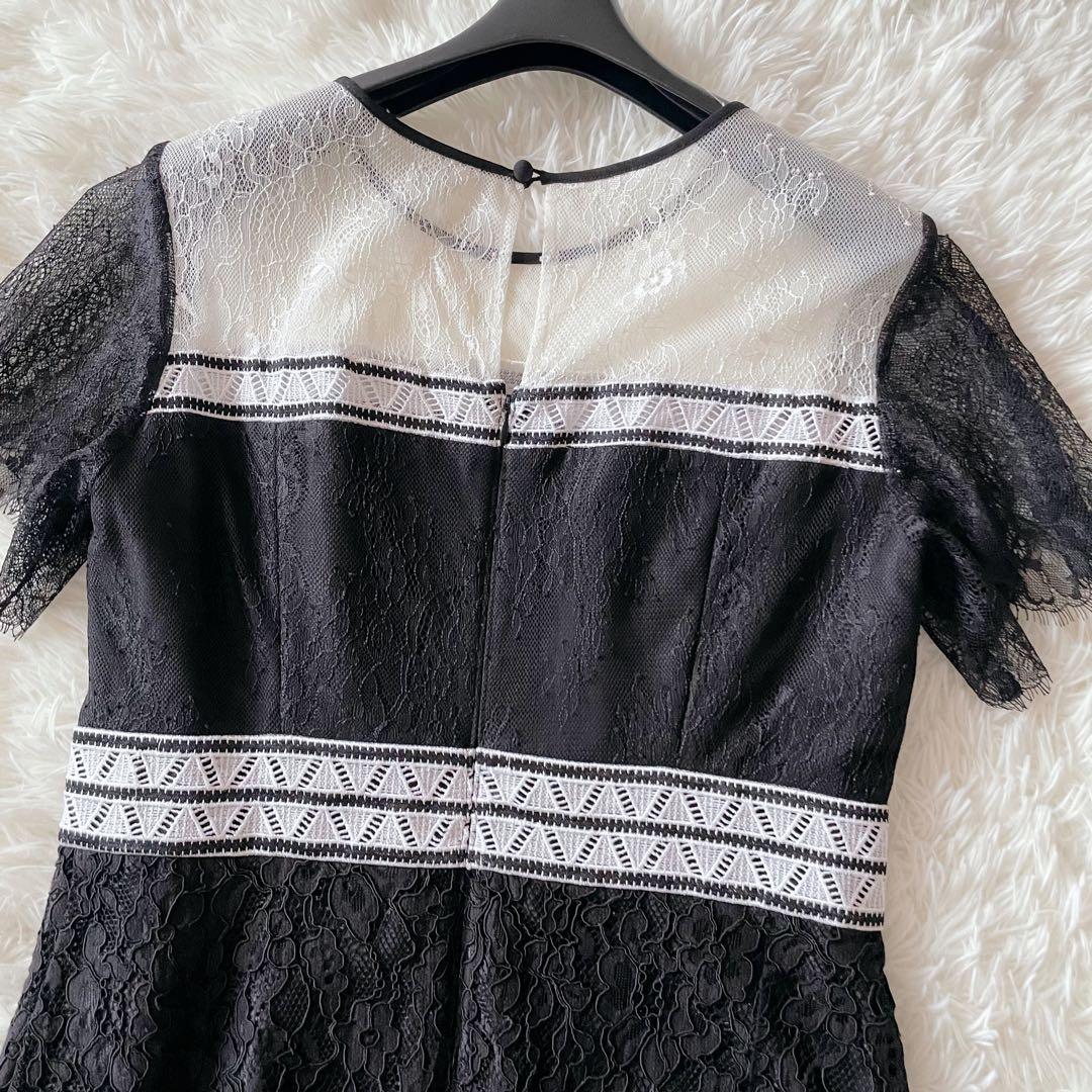 美品 グレースコンチネンタル ロング丈 ワンピース 総レース ドレス 刺繍 黒