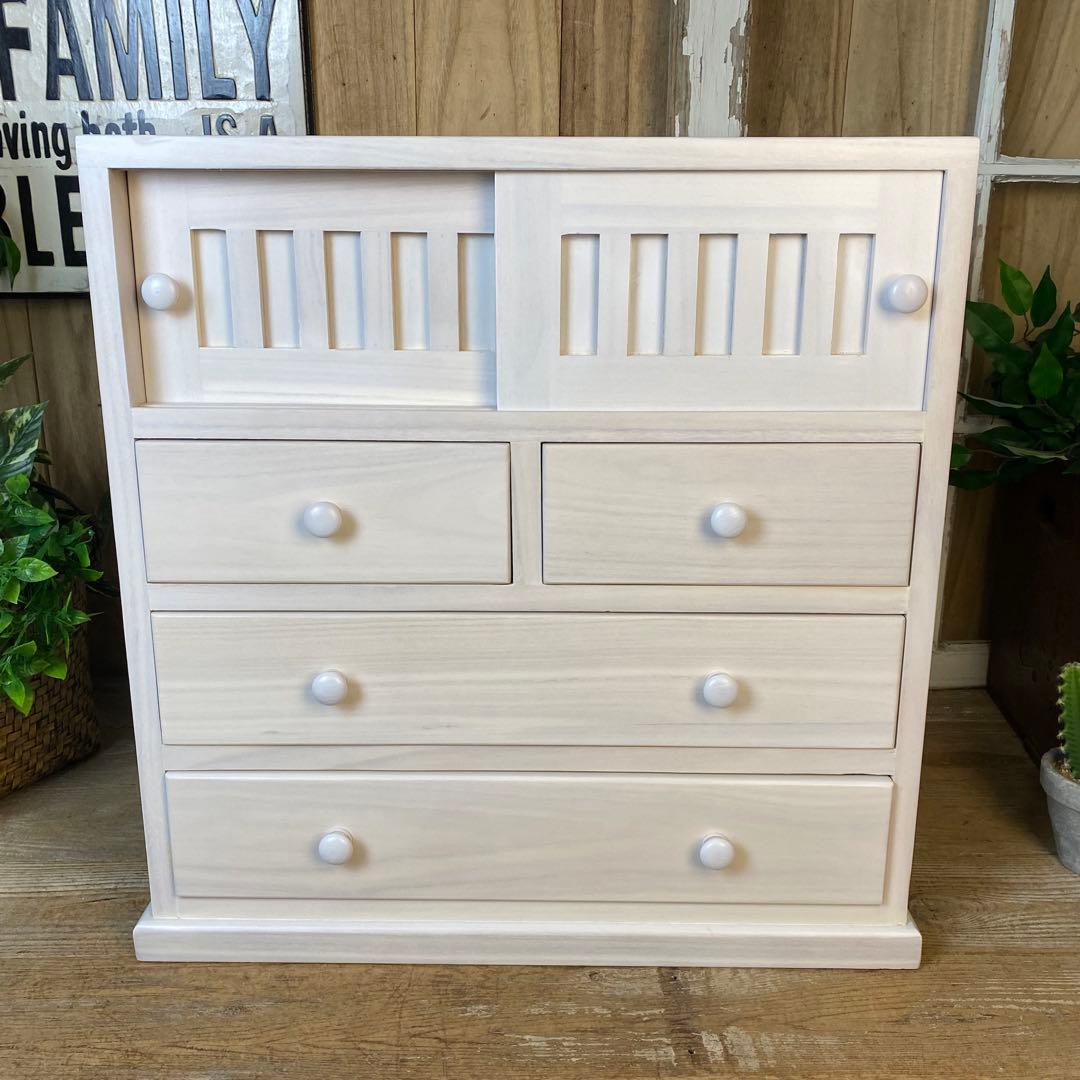 大幅値下げセール中！木製多引き出し桐チェストタンスAホワイト56㎝×58㎝