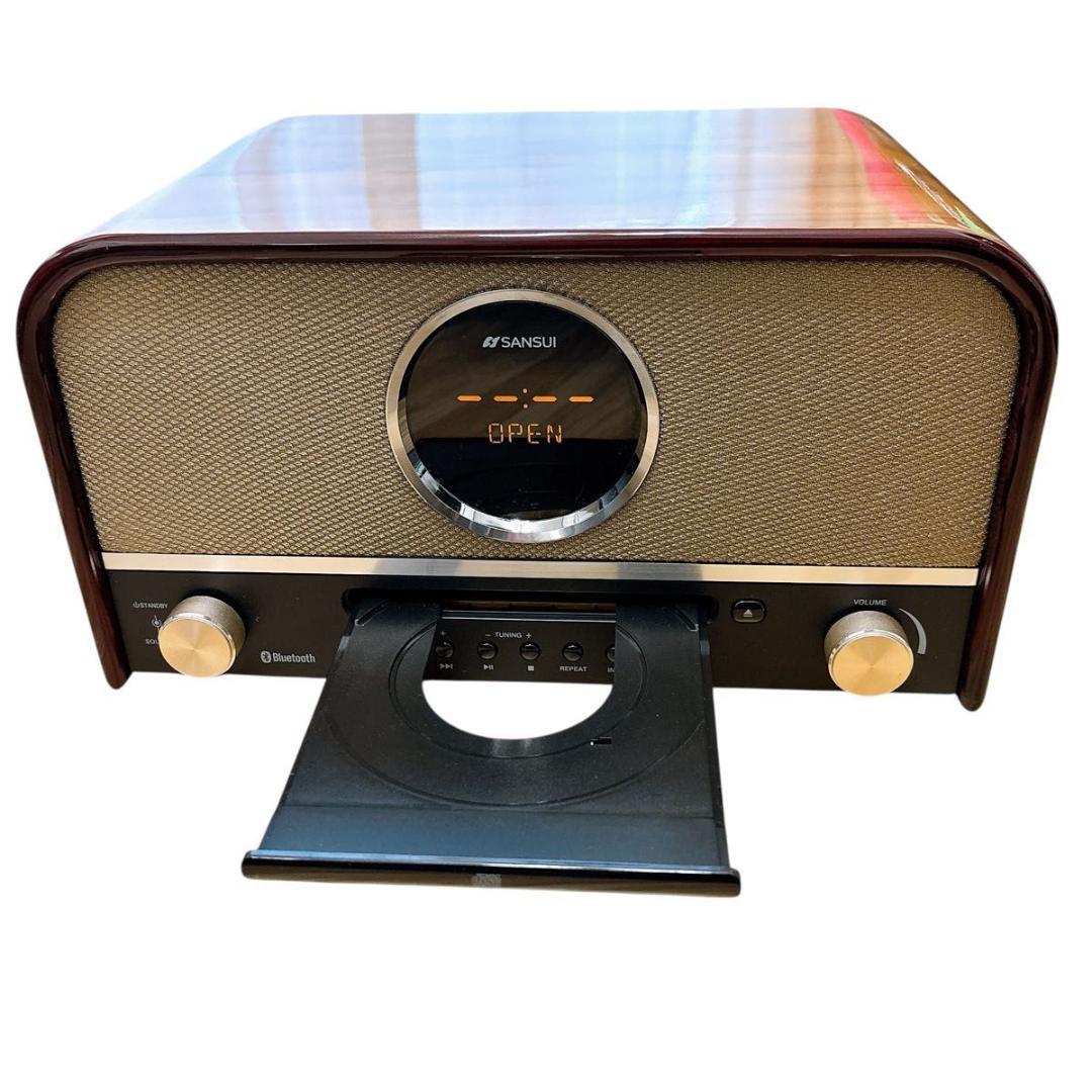 レトロ調Bluetooth対応CDプレーヤー　SANSUI SMS-800BT