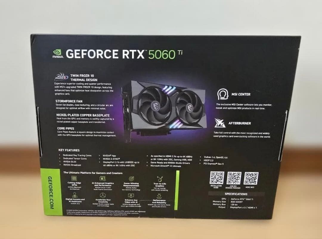 【新品未使用】MSI GeForce RTX 5060 Ti 8G グラボ