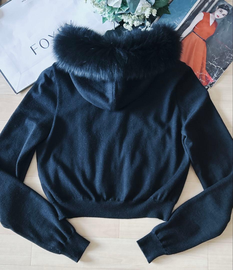 極美品！FOXEYカシミアフォックスファーパーカー 40 Rene FOXEY