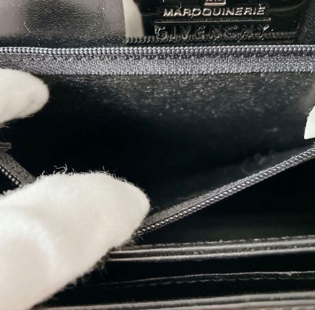 【極美品】GIVENCHY フォーマル ハンドバッグ ロゴプレート ブラック