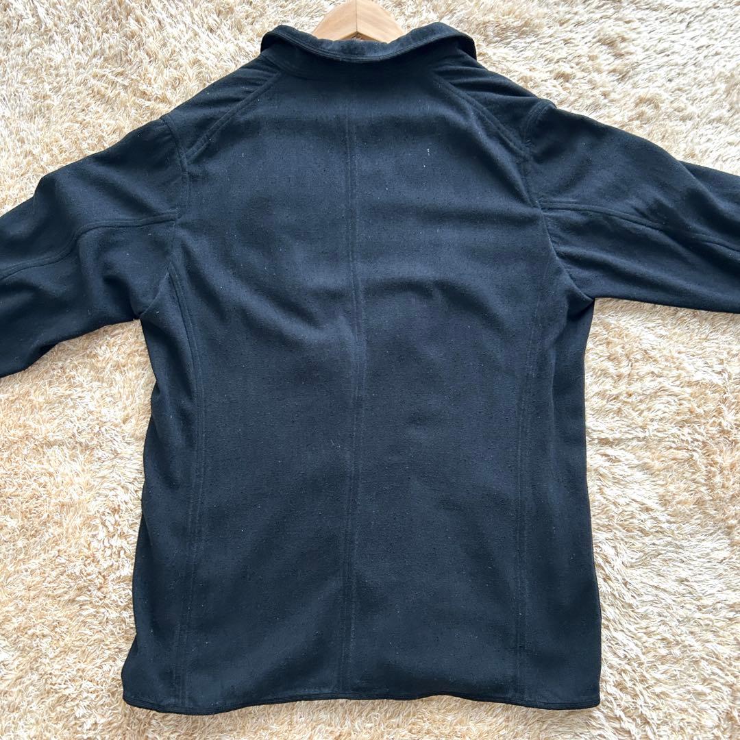 コモリ シルク ローブボタン ノーカラー ジャケット シルク ブラック