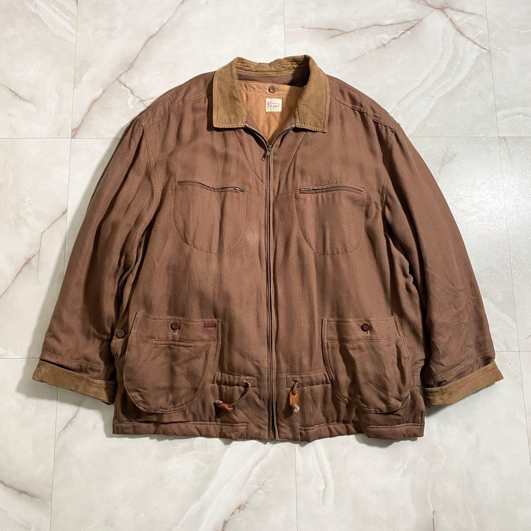 T18611 PAPAS 中綿ライナー付きカバーオール ブラウン L