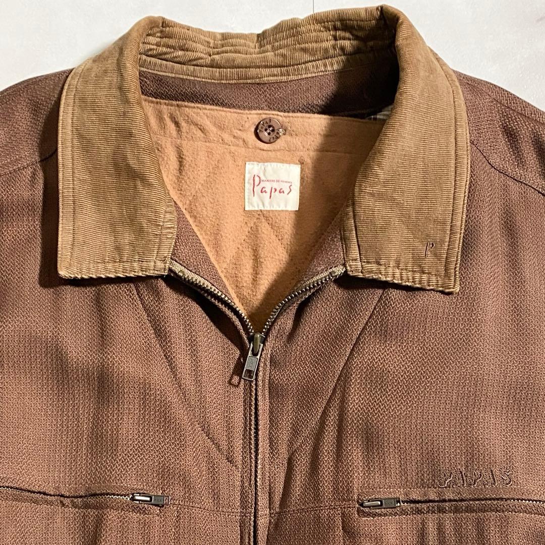 T18611 PAPAS 中綿ライナー付きカバーオール ブラウン L