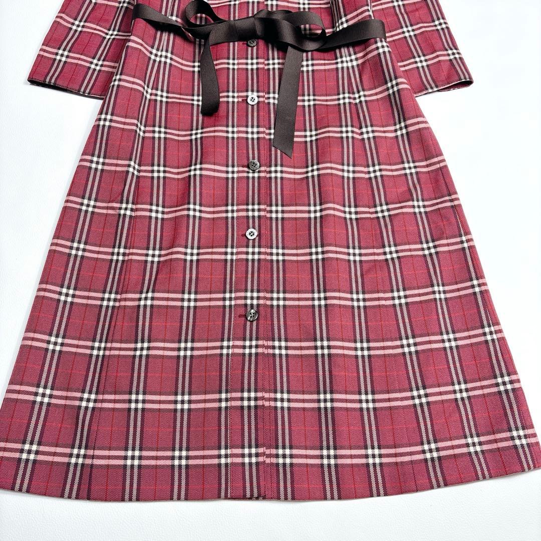 未使用級✨バーバリーブルーレーベル ノバチェックシャツワンピース ホース刺繍 M