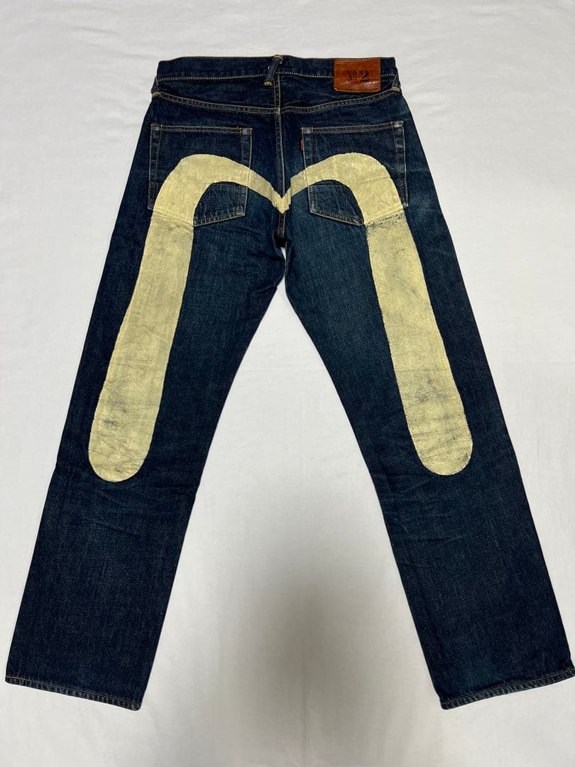 EVISU No.2 2000 31×35 白大黒 ビックカモメ 虎耳 ホワイト