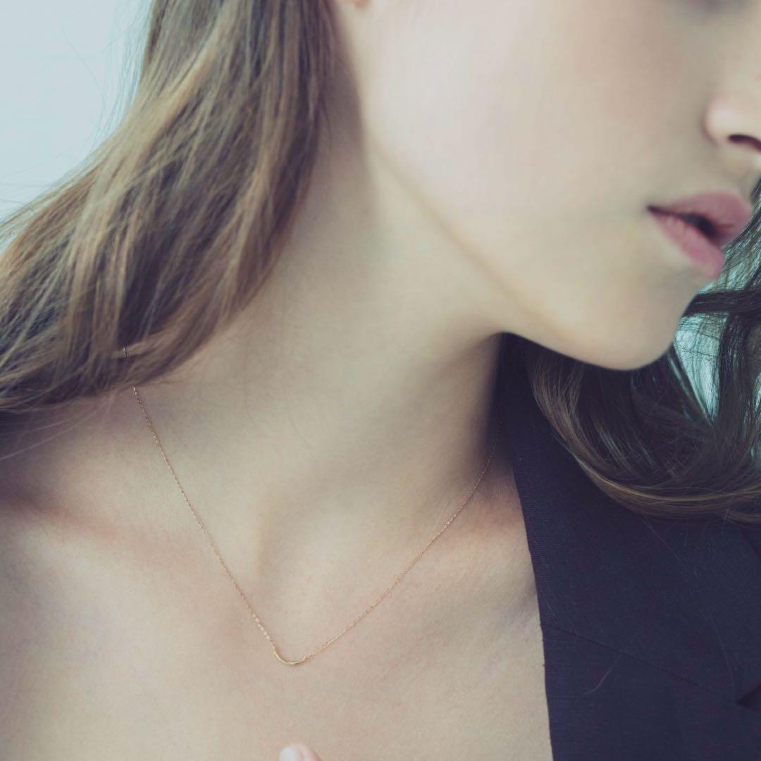 ete エテ [レイヤード] K10YG クレセントムーン ネックレス 極美品