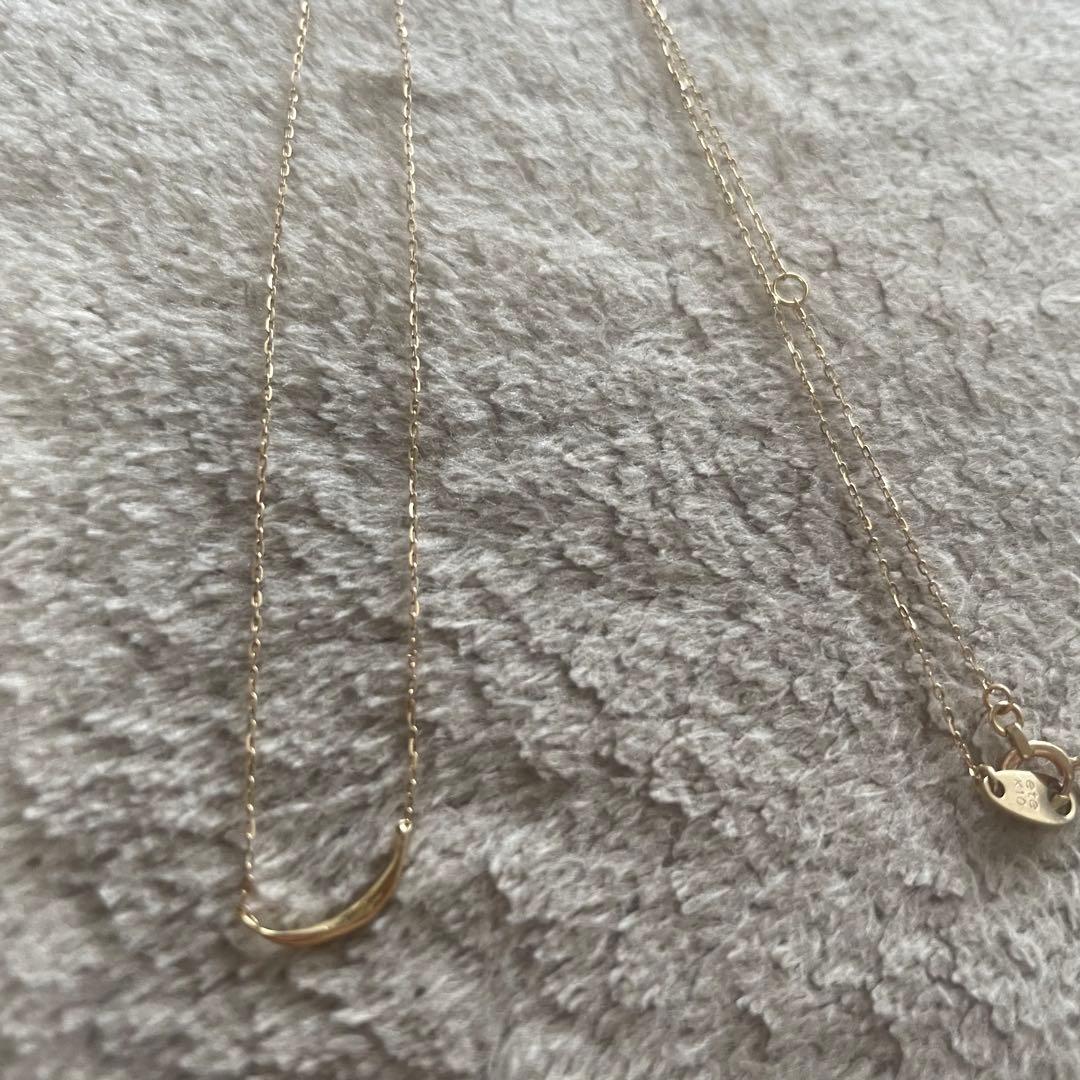 ete エテ [レイヤード] K10YG クレセントムーン ネックレス 極美品