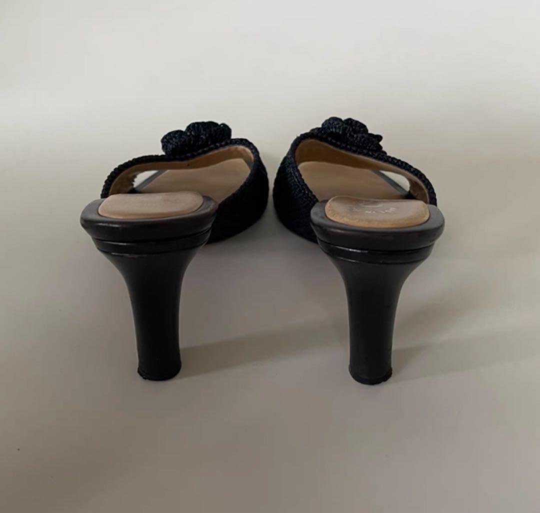 CHANEL シャネルブラックミュール サンダル 35.5